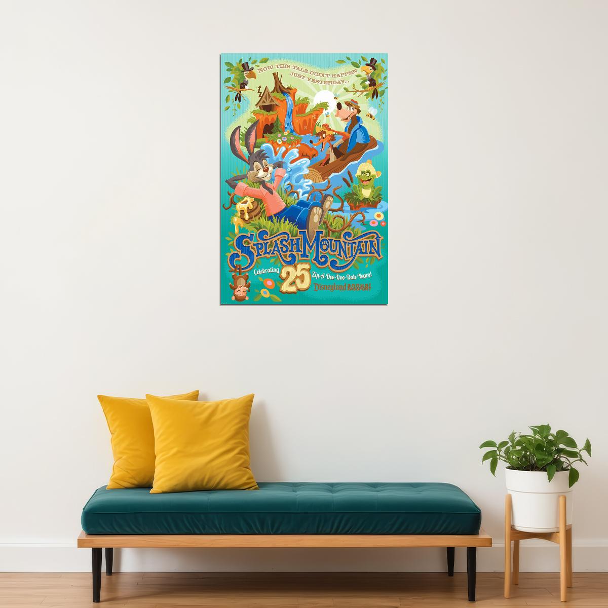 Splash Mountain Animation Movie Comedy Adventure Vintage Poster Wall Art Print Home Wall Decor