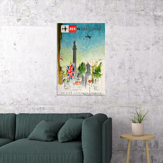 Bea British European To London Vintage Style Poster Wall Art Print Home Wall Decor - xonomax