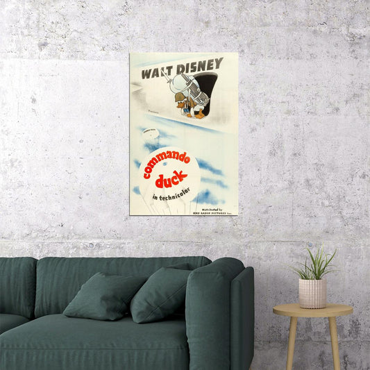 Commando Duck Ww2 1944 Cartoon Movie Poster Wall Art Print Home Wall Decor - xonomax