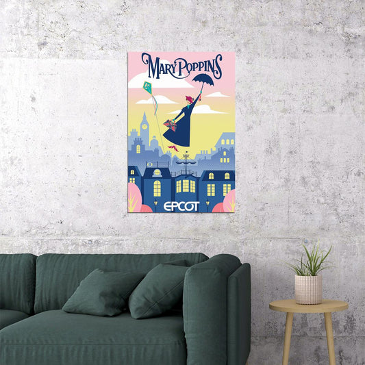 Epcot Center Attraction Mary Poppins Vintage Style Poster Wall Art Print Home Wall Decor - xonomax