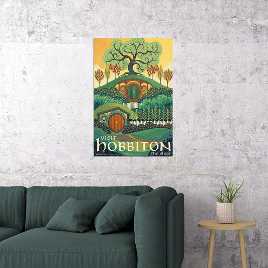 Visit Hobbiton The Shire Lord Of The Rings The Hobbit Poster Wall Art Print Home Wall Decor - xonomax
