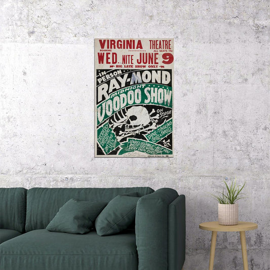 Vintage Magician Ray-mond Voodoo Show Magic Themed Poster Wall Art Print Home Wall Decor - xonomax