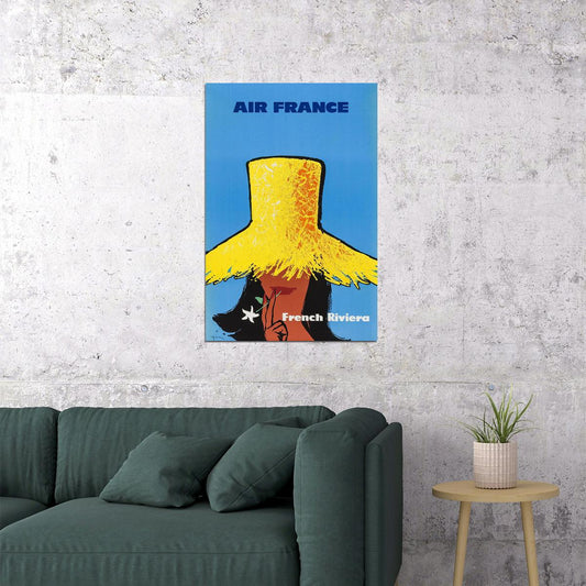 Air France French Riviera Vintage Airline Travel Poster Wall Art Print Home Wall Decor - xonomax