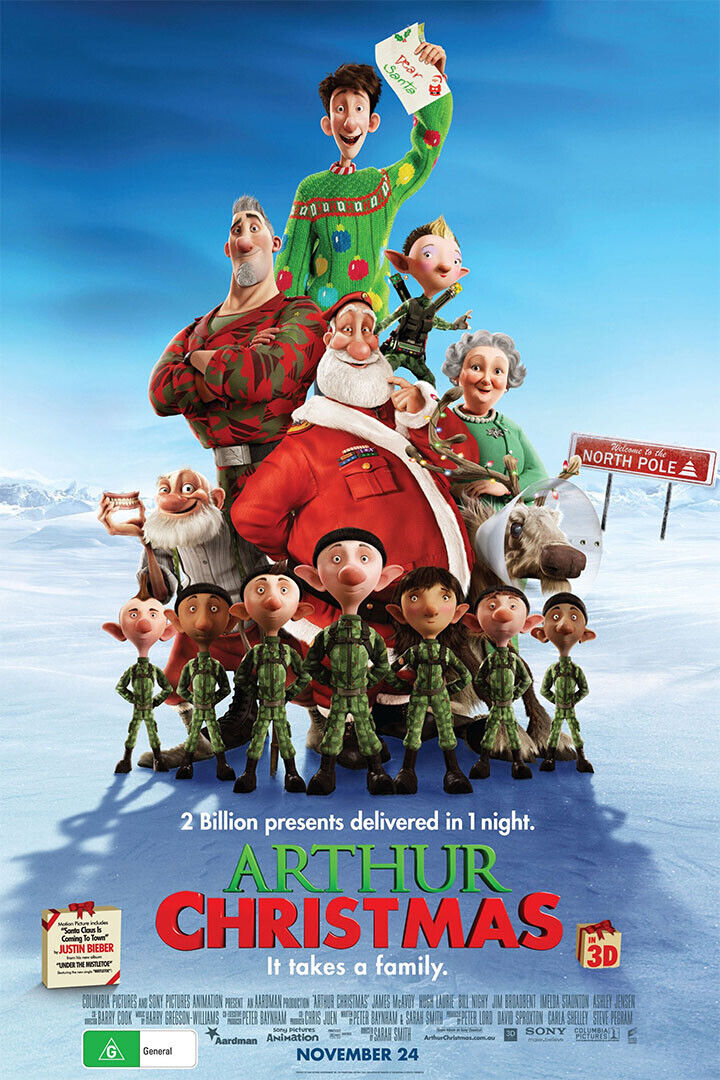 Arthur Christmas Animation Adventure Comedy Poster Wall Art Print Home Wall Decor - xonomax