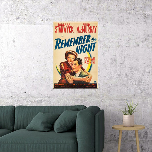 Remember The Night Movie Comedy Drama Romance Poster Wall Art Print Home Wall Decor - xonomax
