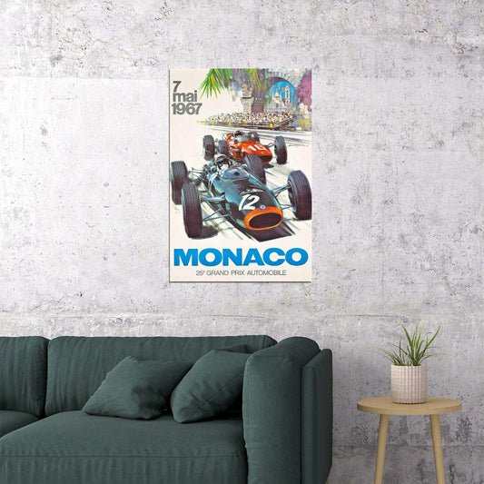 1967 Monaco Grand Prix Vintage Style Racing Poster Wall Art Print Home Wall Decor - xonomax