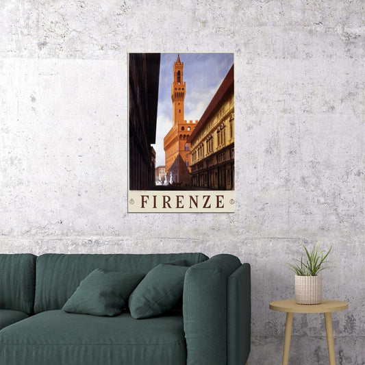 1938 Tower Of The Palazzo Vecchio Florence Italy Travel Poster Wall Art Print Home Wall Decor - xonomax