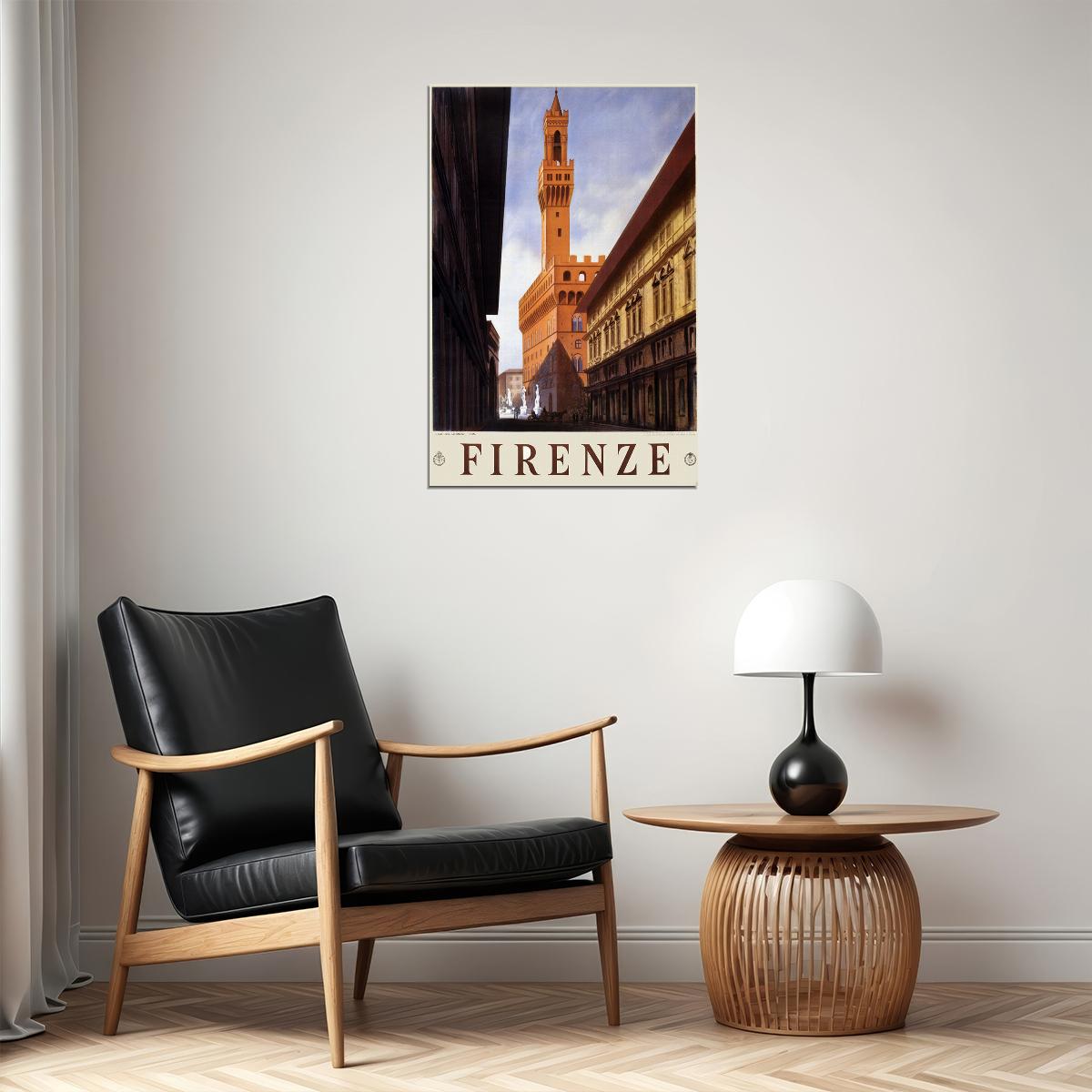 1938 Tower Of The Palazzo Vecchio Florence Italy Travel Poster Wall Art Print Home Wall Decor - xonomax
