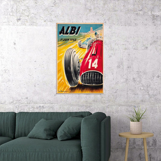 Albi Auto Race Vintage Style Racing Car Poster Wall Art Print Home Wall Decor - xonomax