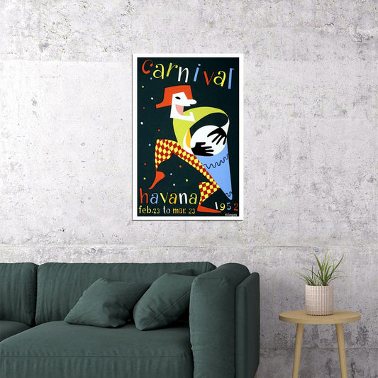 Carnival Havana Cuba Vintage Style Cuban Travel Poster Wall Art Print Home Wall Decor - xonomax
