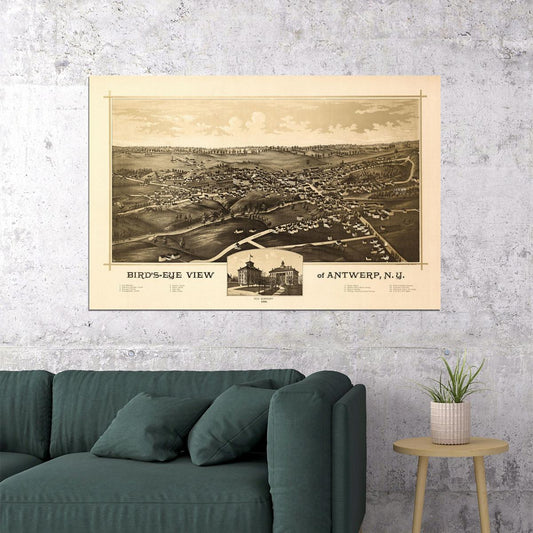 1872 Milwaukee Wisconsin Vintage Old Panoramic City Map Poster Wall Art Print Home Wall Decor - xonomax