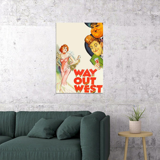 Way Out West 1937 Movie Comedy Family Western Poster Wall Art Print Home Wall Decor - xonomax