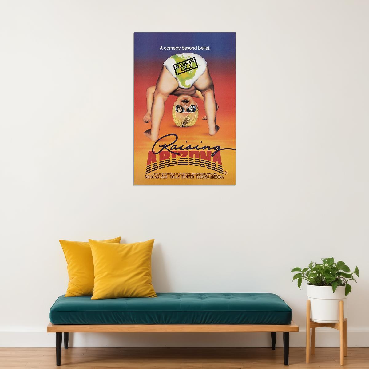 Raising Arizona Movie Comedy Crime Action Poster Wall Art Print Home Wall Decor - xonomax