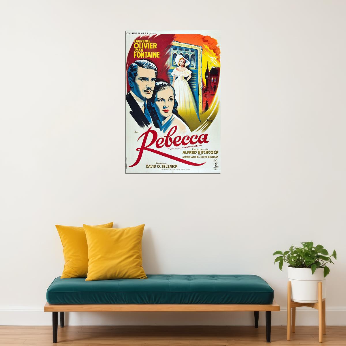 Rebecca 1940 Movie Drama Film Noir Mystery Poster Wall Art Print Home Wall Decor - xonomax