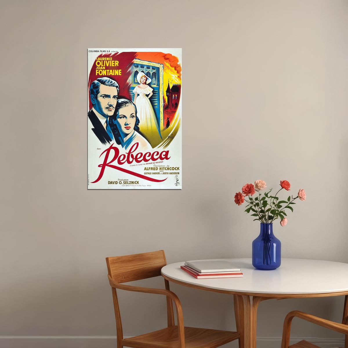 Rebecca 1940 Movie Drama Film Noir Mystery Poster Wall Art Print Home Wall Decor - xonomax