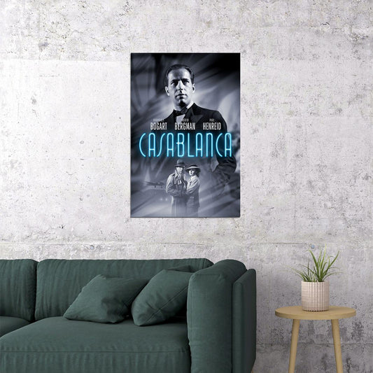 Casablanca Movie Dram Romance Vintage War Film Poster Wall Art Print Home Wall Decor - xonomax