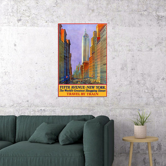 1932 5th Avenue Greatest Shopping Street Ny City Travel Poster Wall Art Print Home Wall Decor - xonomax