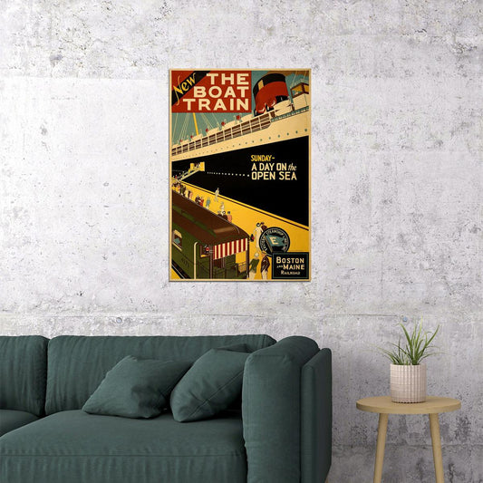 1925 Boston & Maine Rr The Boast Train Vintage Travel Poster Wall Art Print Home Wall Decor - xonomax