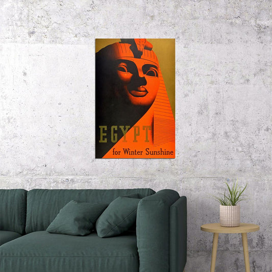 1930s Sphinx Egypt For Winter Sunshine Vintage Style Poster Wall Art Print Home Wall Decor - xonomax