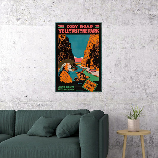 1916 Cody Road To Yellowstone Park Vintage Style Travel Poster Wall Art Print Home Wall Decor - xonomax