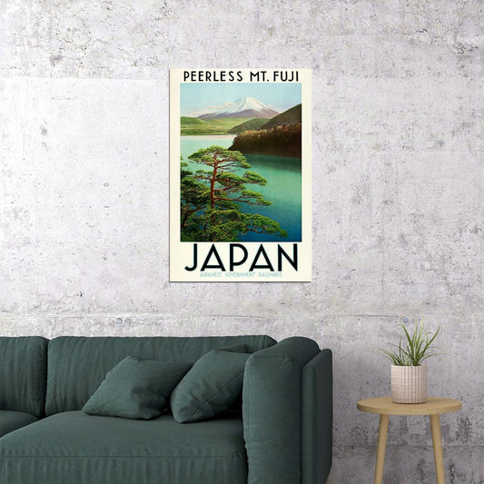 1930s Peerless Mt. Fuji Vintage Style Japanese Travel Poster Wall Art Print Home Wall Decor - xonomax