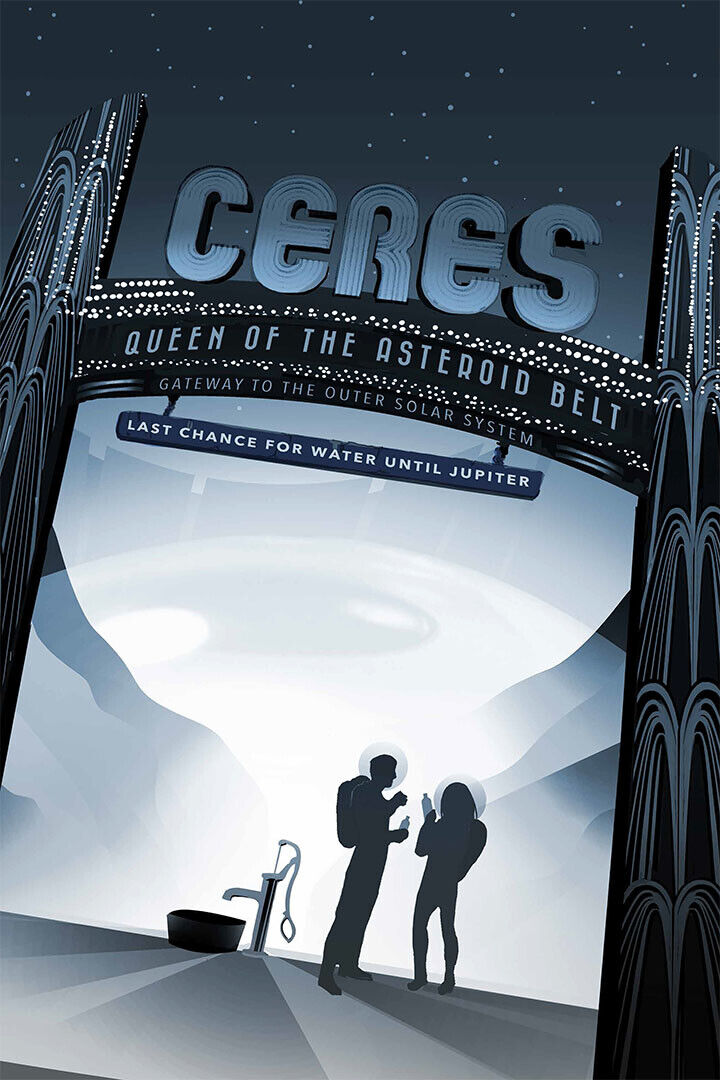 Retro Space Exploration Ceres Queen Of The Asteroid Belt Poster Wall Art Print Home Wall Decor - xonomax