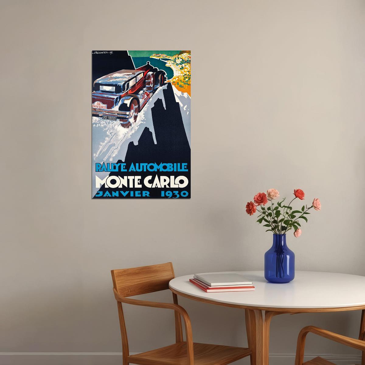 Rally Automobile Monte Carlo January 1930 Car Race Poster Wall Art Print Home Wall Decor - xonomax