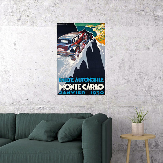 Rally Automobile Monte Carlo January 1930 Car Race Poster Wall Art Print Home Wall Decor - xonomax