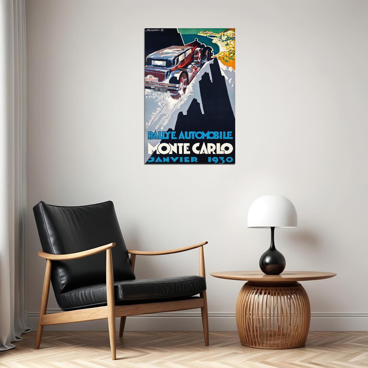 Rally Automobile Monte Carlo January 1930 Car Race Poster Wall Art Print Home Wall Decor - xonomax