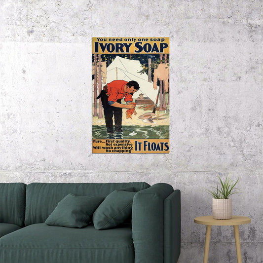 1898 Pure Ivory Soap-it Floats! Vintage Style Advertising Poster Wall Art Print Home Wall Decor - xonomax