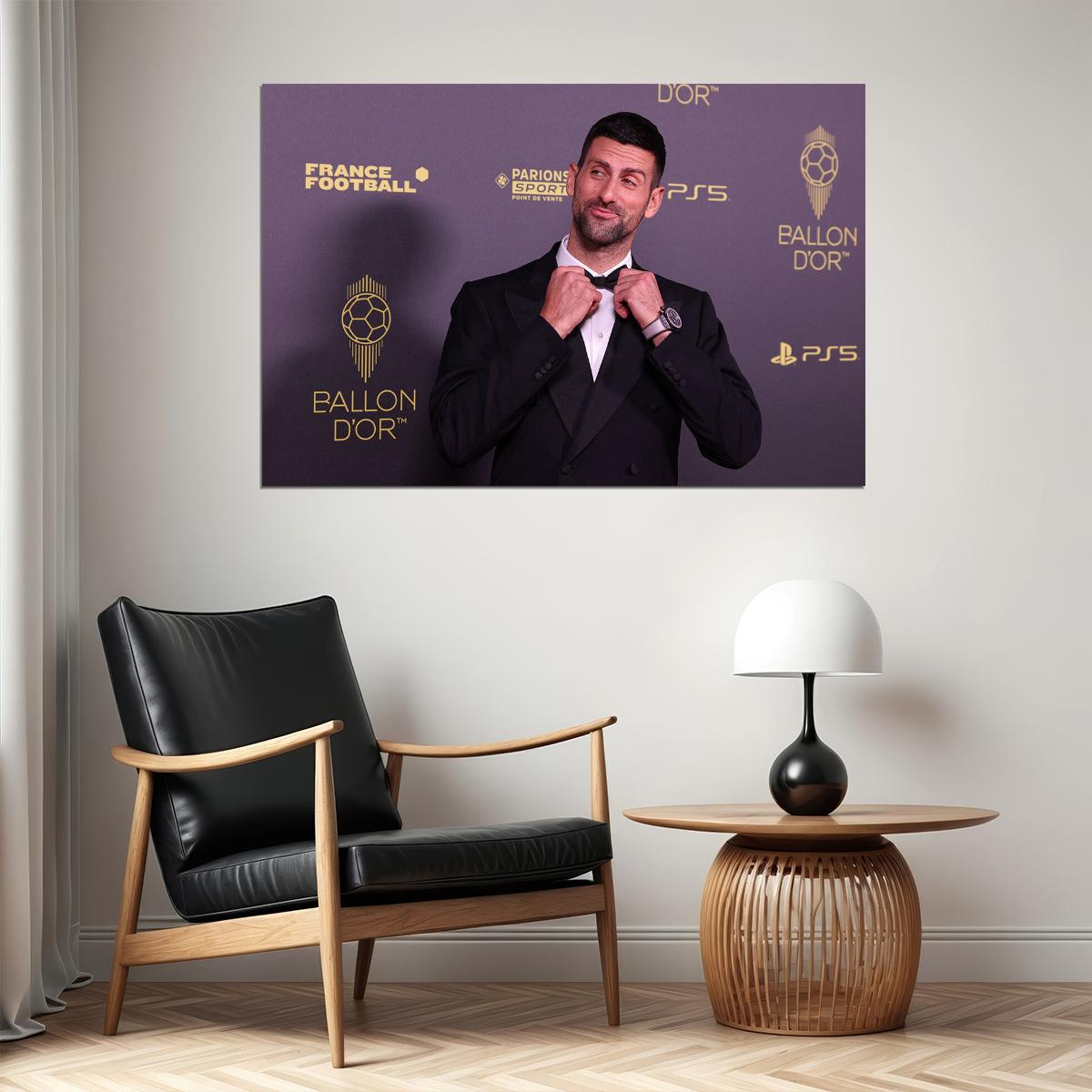 Djokovic Presenting Best Female Soccer Player Award Poster Wall Art Print Home Wall Decor - xonomax