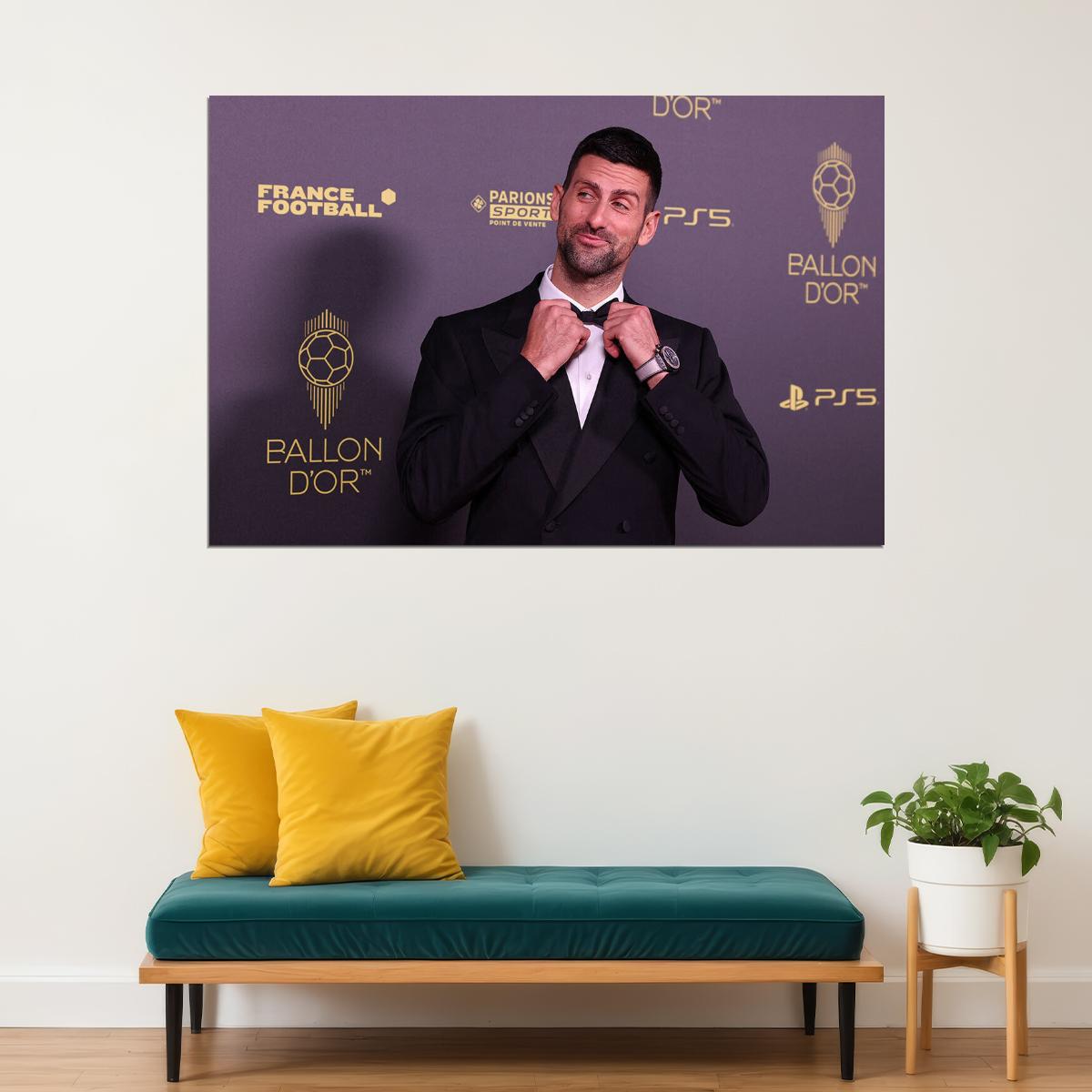 Djokovic Presenting Best Female Soccer Player Award Poster Wall Art Print Home Wall Decor - xonomax
