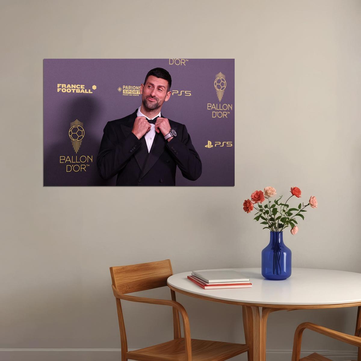 Djokovic Presenting Best Female Soccer Player Award Poster Wall Art Print Home Wall Decor - xonomax