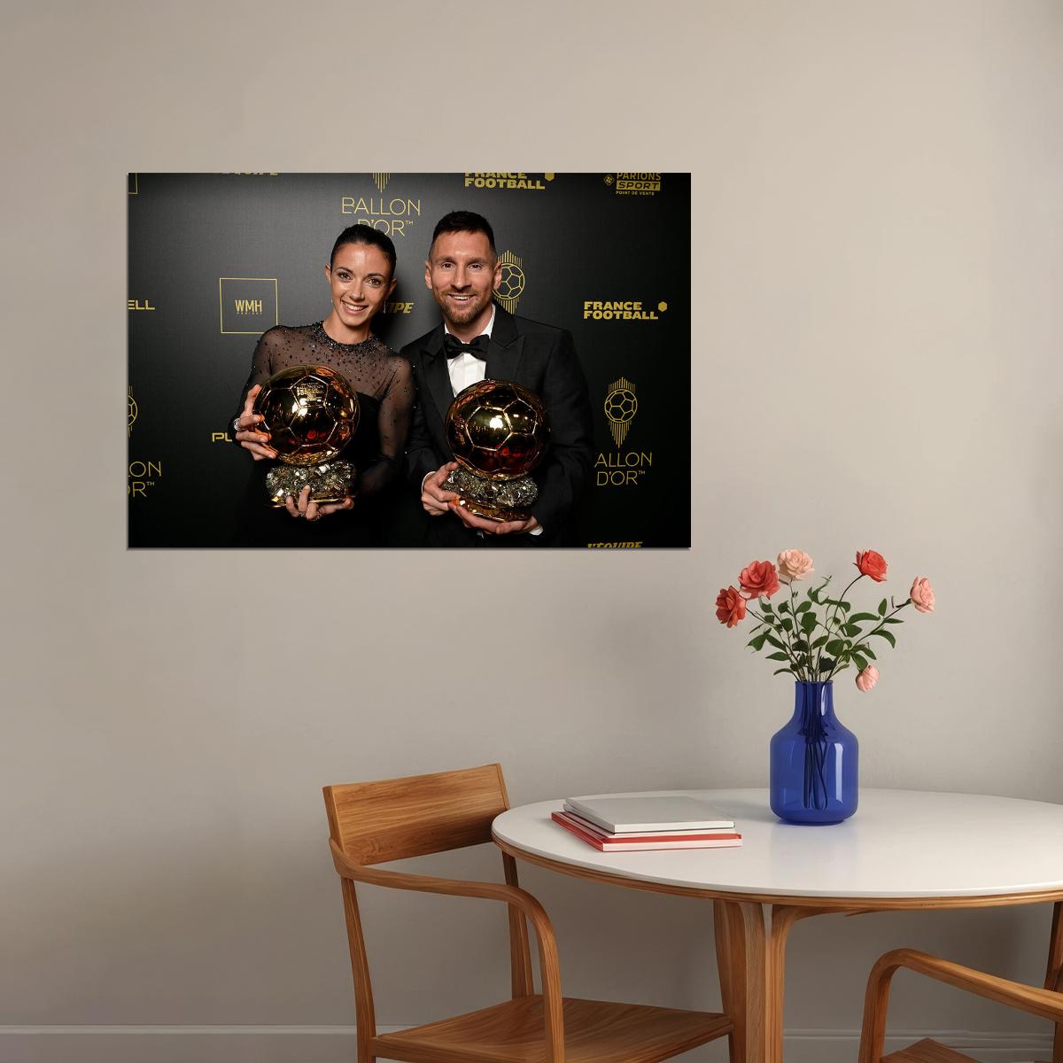 Bonmati And Leo Best Soccer Player Award Winners Poster Wall Art Print Home Wall Decor - xonomax