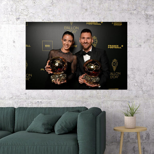 Bonmati And Leo Best Soccer Player Award Winners Poster Wall Art Print Home Wall Decor - xonomax