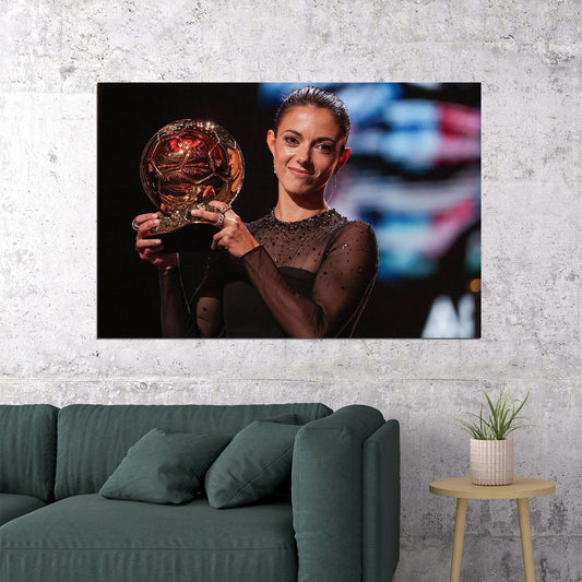 Best Female Soccer Player Award Football Star Bonmati Poster Wall Art Print Home Wall Decor - xonomax