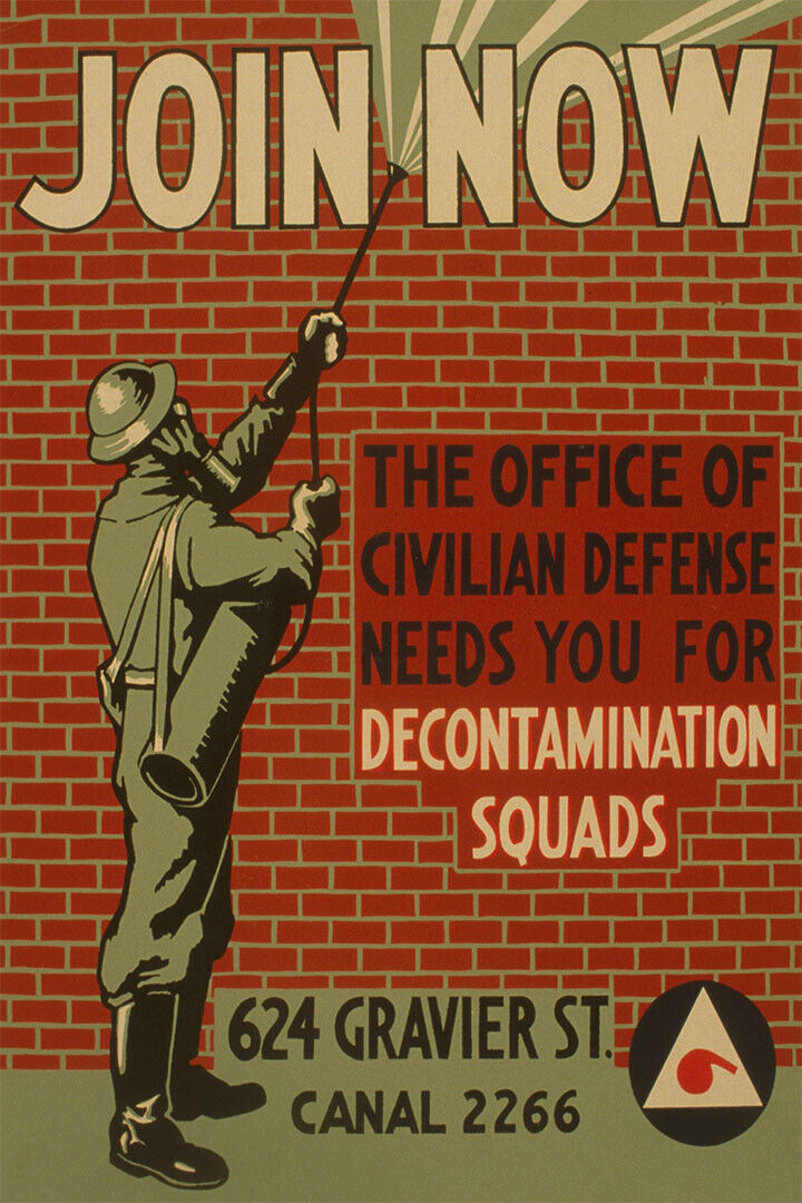 Join Now For Decontamination Office Of Civilian Defense Poster Wall Art Print Home Wall Decor