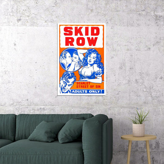 Skid Row 1940s Adult Entertainment Vintage Style Movie Poster Wall Art Print Home Wall Decor - xonomax