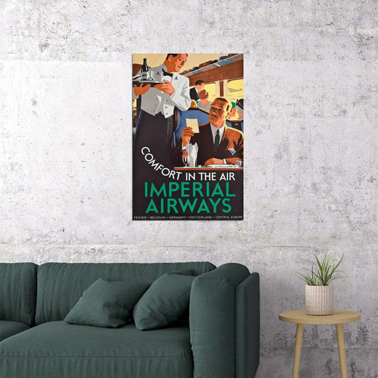 Comfort In The Air Imperial Airways 1930’s Travel Vintage Poster Wall Art Print Home Wall Decor - xonomax