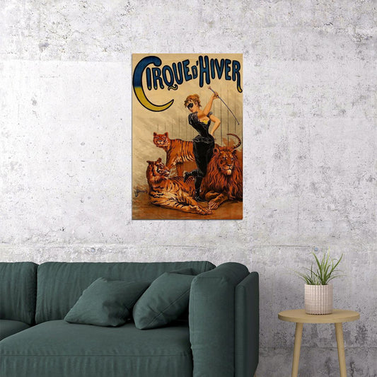 1900 Winter Circus Vintage Circus Lion Tamer Countess X Poster Wall Art Print Home Wall Decor - xonomax