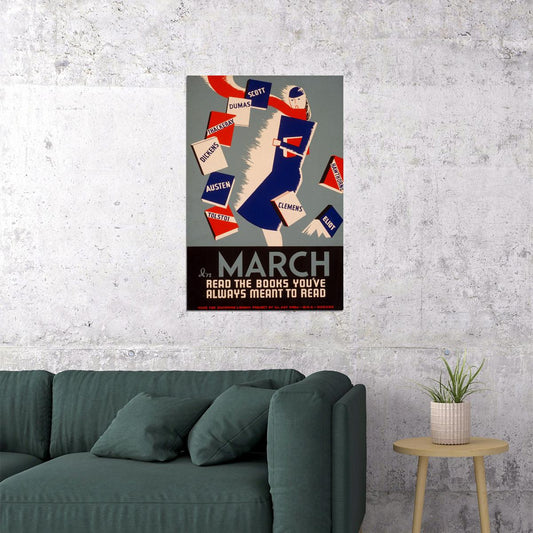 1940s Vintage Style Works Progress Wpa March Books Poster Wall Art Print Home Wall Decor - xonomax