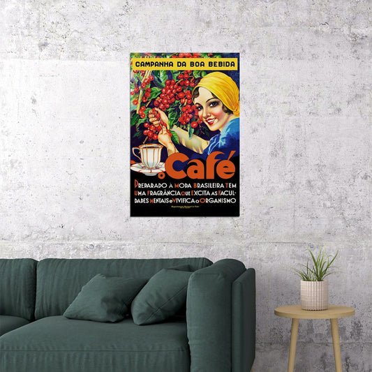 Rio De Janeiro Cafe 1930s Vintage Style Cafe Travel Poster Wall Art Print Home Wall Decor - xonomax