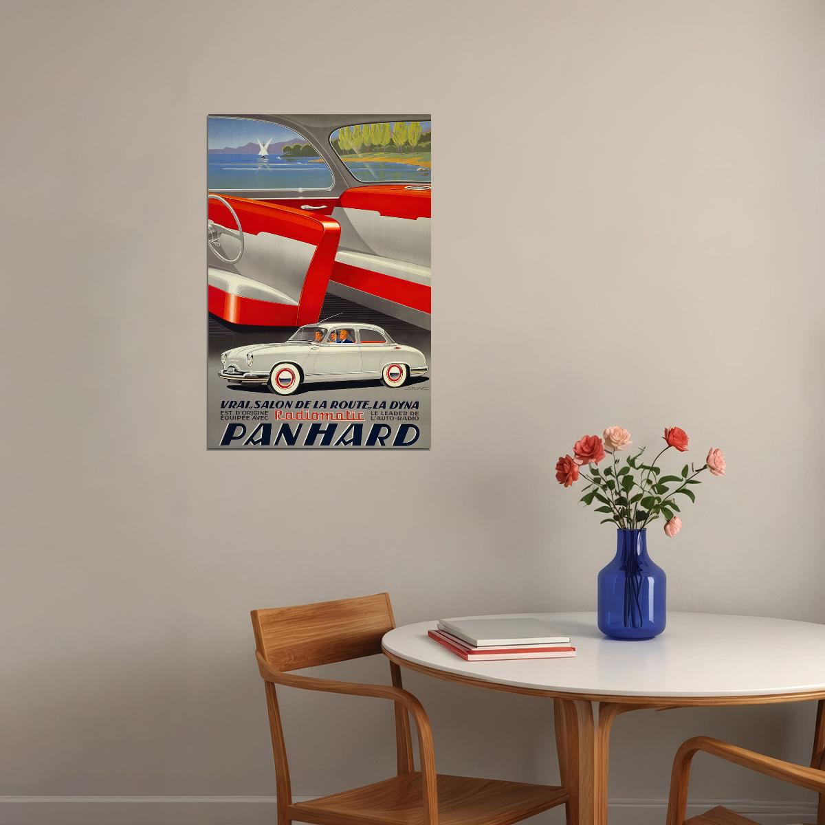 Panhard Radiomatic 1954 French Sedan Advertising Car Poster Wall Art Print Home Wall Decor - xonomax