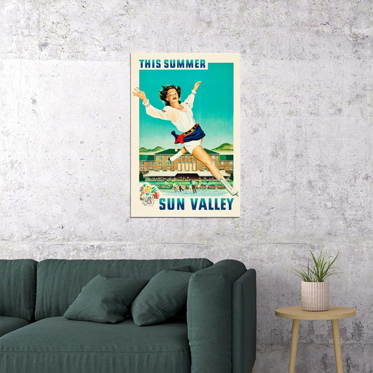 1941 This Summer Sun Valley Ice Skating Vintage Style Poster Wall Art Print Home Wall Decor - xonomax