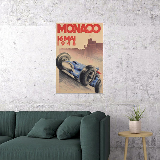 1948 Monaco Race Car Racing Sports Vintage Travel Poster Wall Art Print Home Wall Decor - xonomax