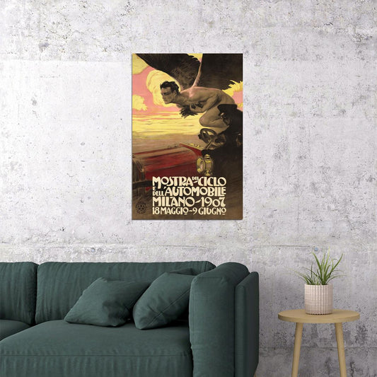 1907 Automotive Show Loop Vintage Style Poster Wall Art Print Home Wall Decor - xonomax