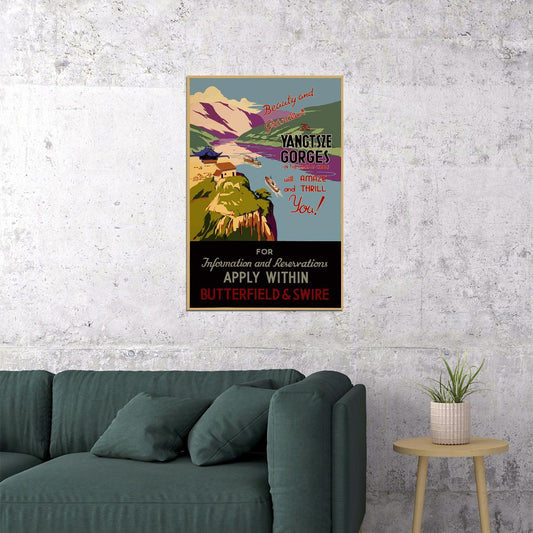 The Yangtsze Gorges Of China 1930s Vintage Style Travel Poster Wall Art Print Home Wall Decor - xonomax