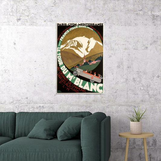 1920s The Tour Of Mont Blanc Vintage Style French Travel Poster Wall Art Print Home Wall Decor - xonomax