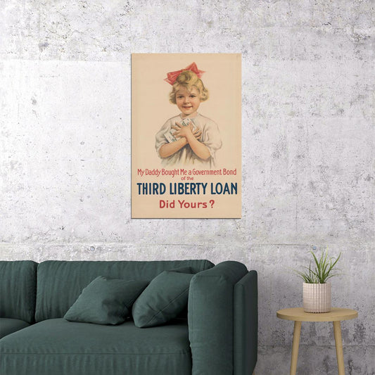 1917 Third Liberty Loan World War I Homefront Poster Wall Art Print Home Wall Decor - xonomax