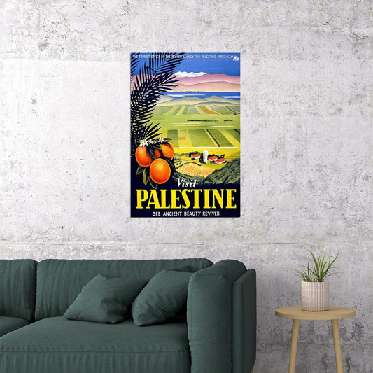 Visit Palestine 1947 Farmland- Vintage Style Travel Poster Wall Art Print Home Wall Decor - xonomax